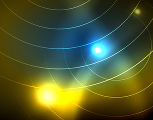 Shiny circles glowing abstract background