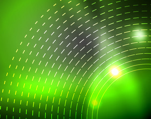 Obraz premium Dark space with neon color glowing lights abstract background