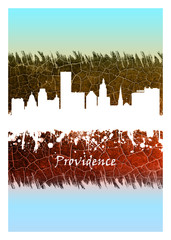 Providence skyline Blue and White