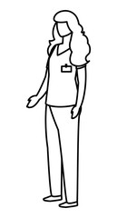 female medicine worker with uniform character