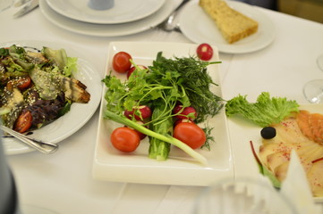 fresh salad with tomatoes and cheese