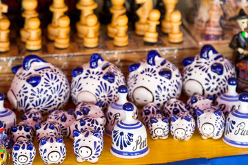 Crafts in typical Mexican market.