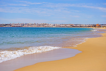 View from Meia Praia in Lagos in the Algarve Portugal