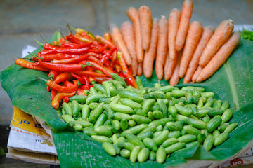 Fresh vegetable shop in indian market