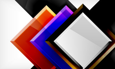 Bright colorful square shape blocks geometrical background