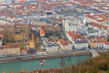 Fototapeta na wymiar Grenoble. Aerial view of the city.