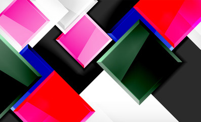 Bright colorful square shape blocks geometrical background