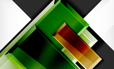 Bright colorful square shape blocks geometrical background