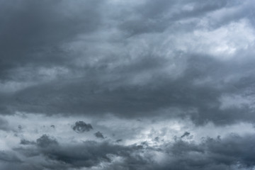 Dark rainy cloudy sky.