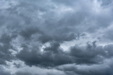 Dark rainy cloudy sky.
