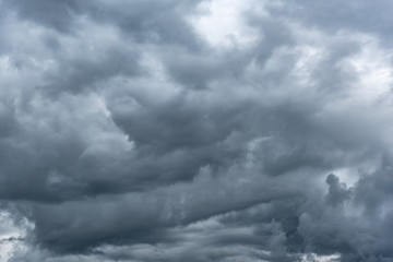 Dark rainy cloudy sky.