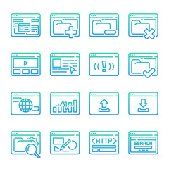 Interface Browser gradient vector icon set