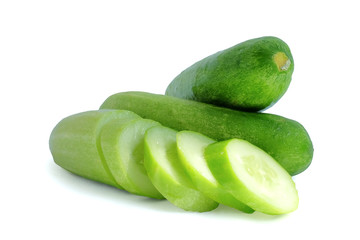 cucumber sliced isolated on white background clipping path