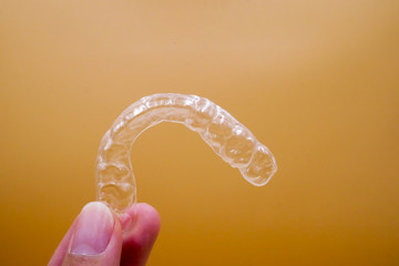 Invisalign retainer teeths, it's a equipment for orthodontist give the patient to orthodontic surgery in dental clinic or hospital