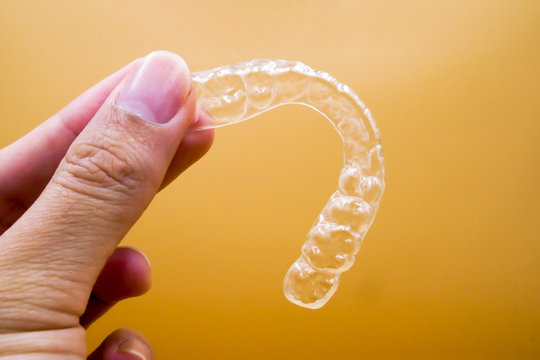 Invisalign retainer teeths, it's a equipment for orthodontist give the patient to orthodontic surgery in dental clinic or hospital