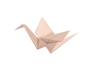 Paper Crane in origami style. Vector illustration.