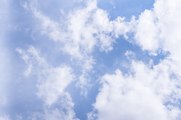Sky landscape. Blue sky background with white dramatic clouds, dramatic cloudy sky scene. Sky landscape panorama, picturesque clouds in the sky