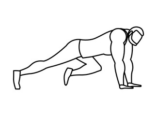 strong athletic man doing push-ups