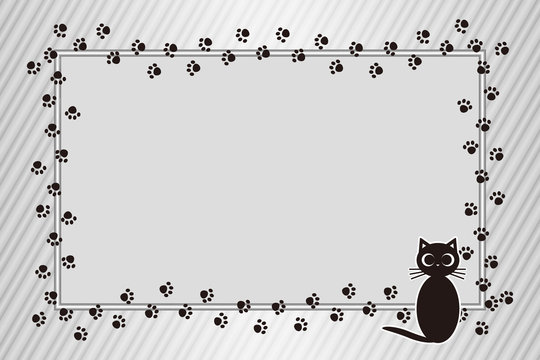  #Background #wallpaper #Vector #Illustration #design #free Photo frame,picture frame,copy space,character,text,message,title,sign,party,name plate,card,price tag メッセージ枠,猫,足跡,肉球,ペット,コピースペース,動物病院,広告宣伝