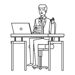 elegant businessman in the workplace