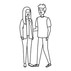 young couple avatars characters