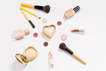 Makeup products with cosmetic. Fashion Makeup Cosmetic Set.