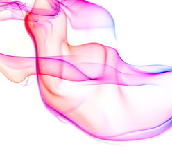 Colored smoke on white background