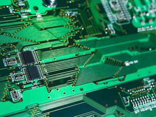 closeup of electronic circuit board
