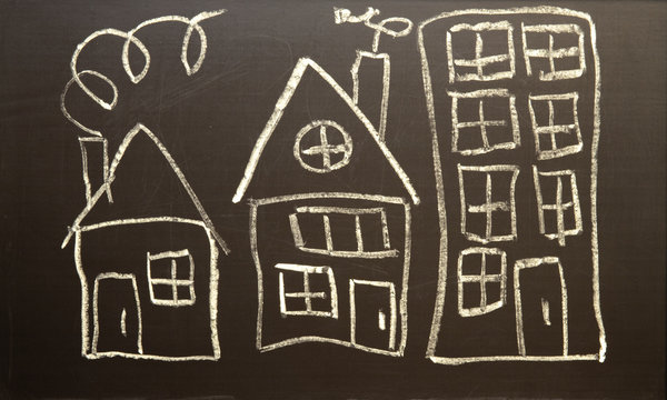 Children's drawing houses