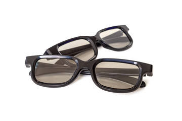 3D plastic glasses, black