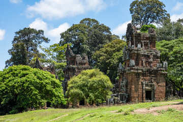 Remains of the monuments at North Khleang, opposite the Terrace of the Elephants in Angkor Thom, Cambodia
