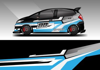 Obraz premium Car wrap decal design vector. Graphic abstract background kit designs for vehicle