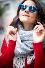 Woman in different moments shopping business and sexy