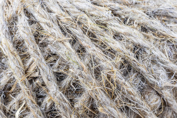 Twine in a ball. Macro texture photo.