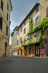 Fototapeta na wymiar Forli, Castrocaro, details of the medieval Maltoni street.