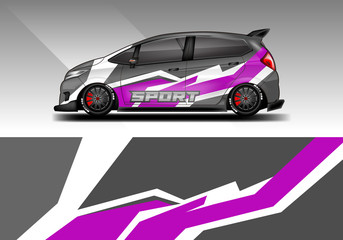 Car wrap decal design vector. Graphic abstract background kit designs for vehicle