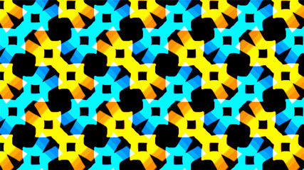 Ornate geometric pattern and artfully abstract multicolored background