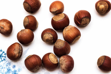 Nuts isolated on white background close up