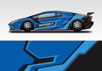 Obraz na płótnie Canvas Racing car wrap design. Sport car. abstract background with vector.