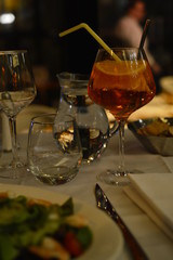 glasses of wine on table in restaurant