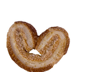 Palmier cookie isolated on white background