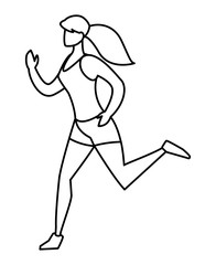 athletic woman running character