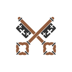 Shields and Heraldry related icon on background for graphic and web design. Simple vector sign. Internet concept symbol for website button or mobile app.