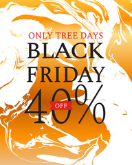 Black Friday poster design with decorate text.