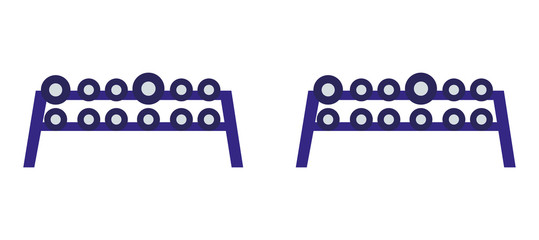 dumbbells weight lifting in platform equipment