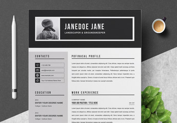 Bold Black and White Resume and Cover Letter Layout