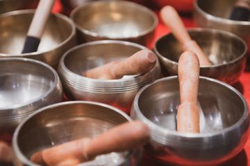 Tibetan bowls for sale in shop