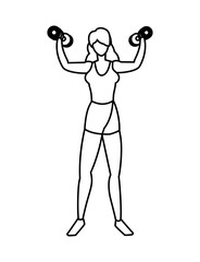 athletic woman weight lifting