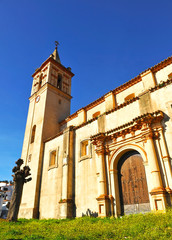 Church of Saint John the Baptist (San Juan Bautista) in Linares de la Sierra beautiful village of the Sierra de Aracena Natural Park. Province of Huelva Andalusia Spain