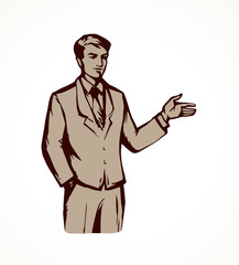 Business man. Vector drawing